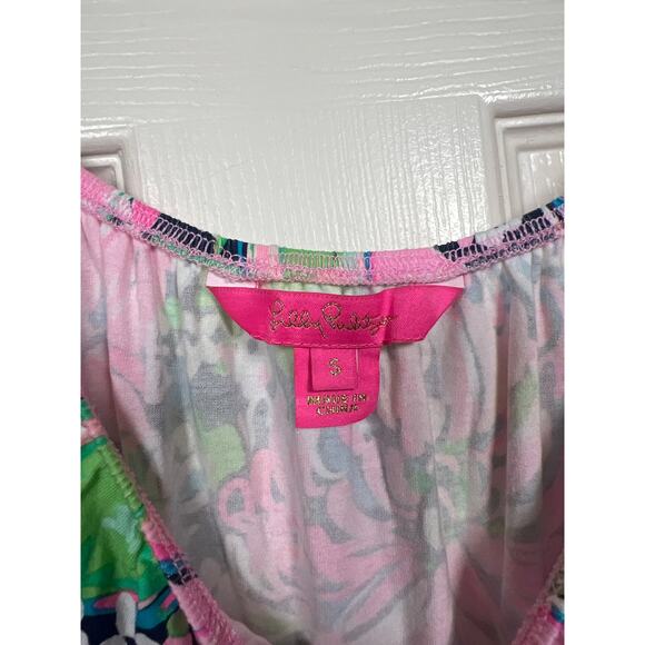 Lilly Pulitzer Lana Skort Romper Off the Shoulder Pink Multi Paradise Found S - Picture 5 of 11